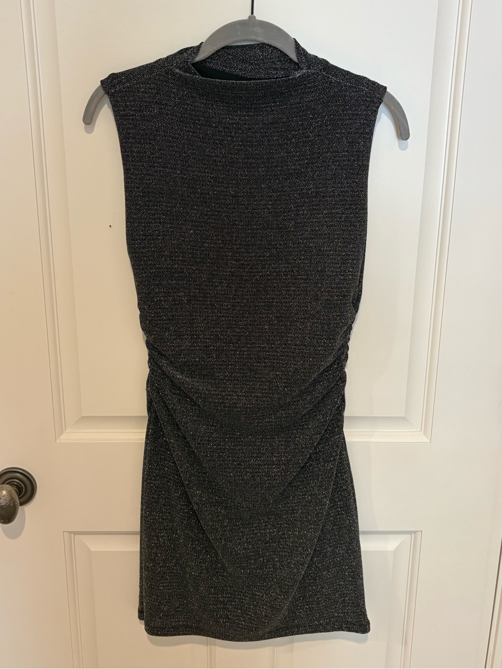 Sleeveless Black Shimmer Knit Dress